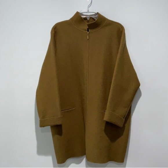 Eileen Fisher Woman  Wool Coat - Picture 1 of 8